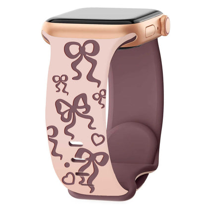 iBandGear BowCharm Dual-Tone Silicone Band for Apple Watch - Pink - Smoky Purple