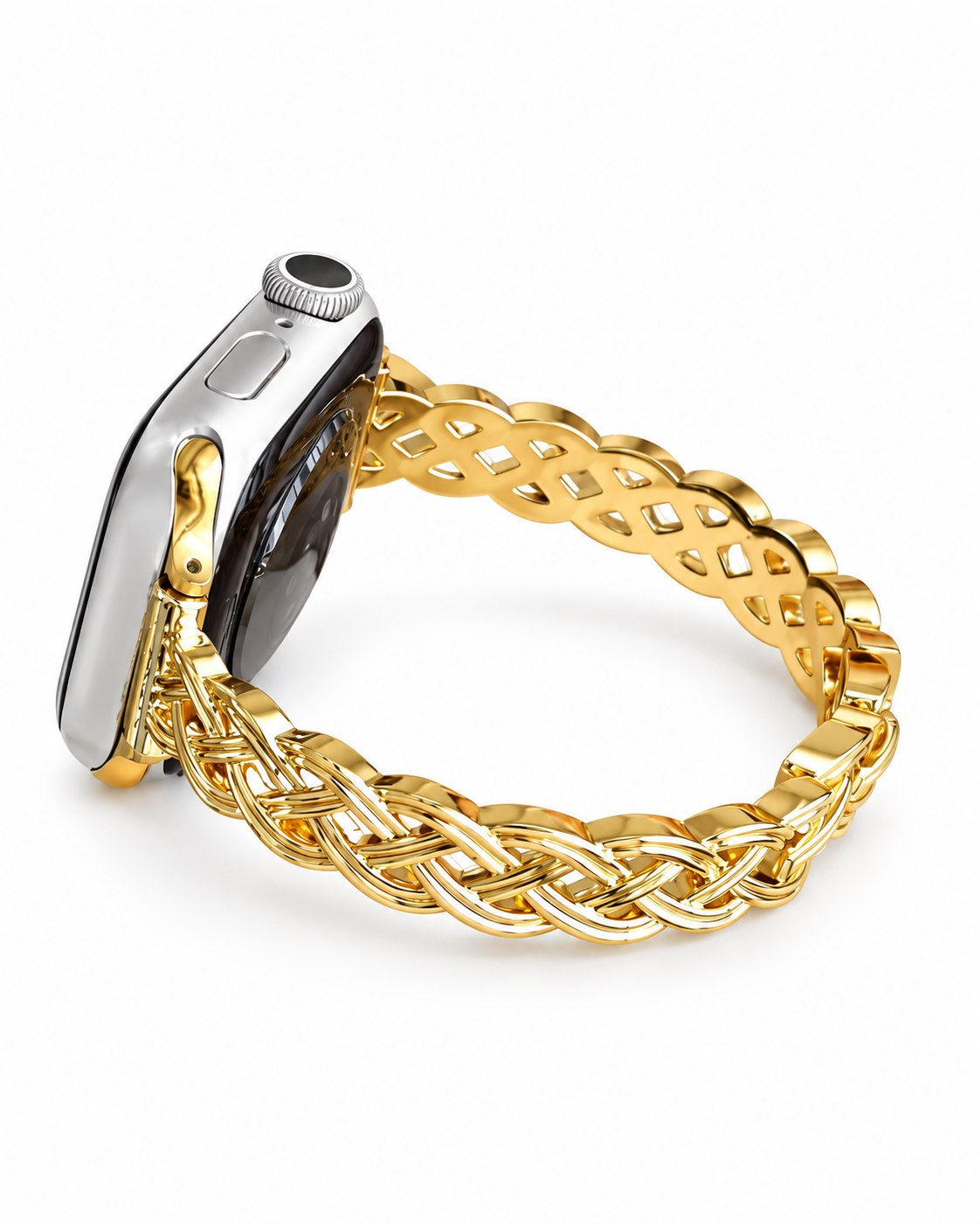 iBandGear Braided Metal Chain Bracelet Band for Apple Watch - Gold