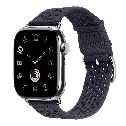 iBandGear Braided Nylon Band for Apple Watch Breathable Sport Strap - Midnight Blue