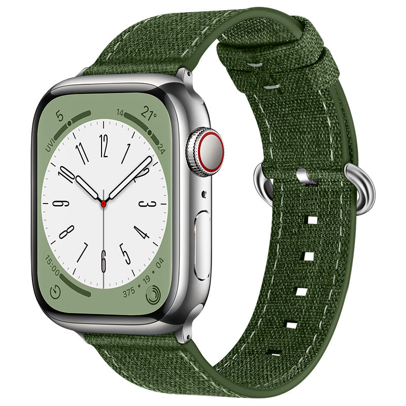 iBandGear Breathable Lightweight Canvas Band for Apple Watch - Olive Green