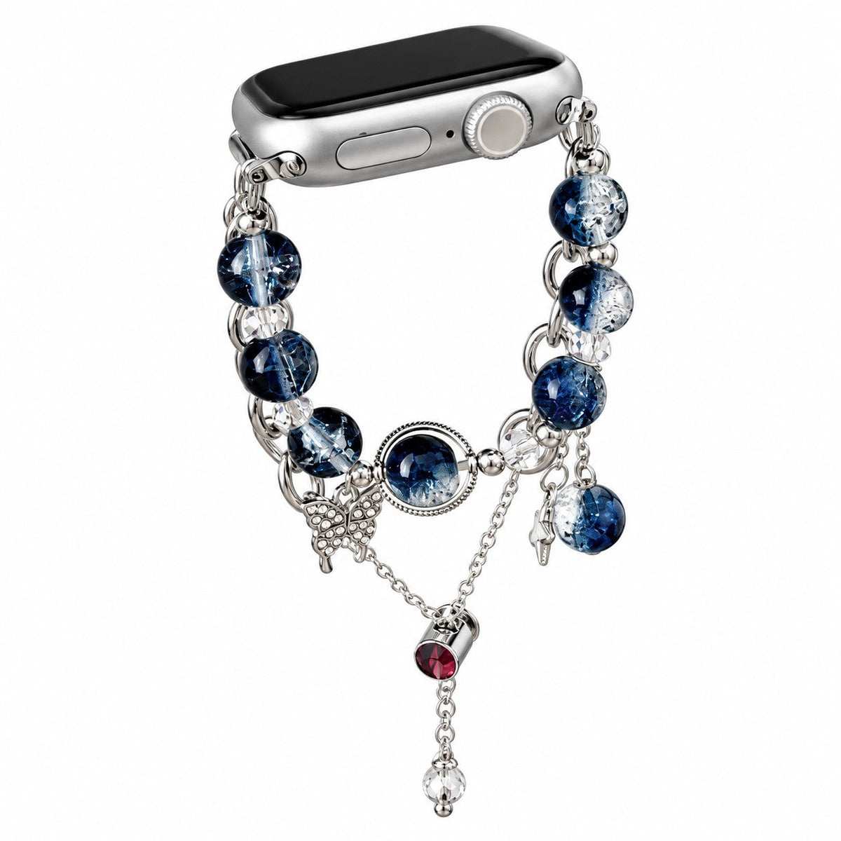 iBandGear Butterfly Crystal Beaded Bracelet Band for Apple Watch - Blue