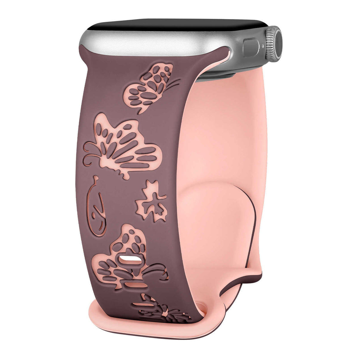 iBandGear Butterfly Whisper Silicone Band for Apple Watch - Smoky Purple - Pink Sand