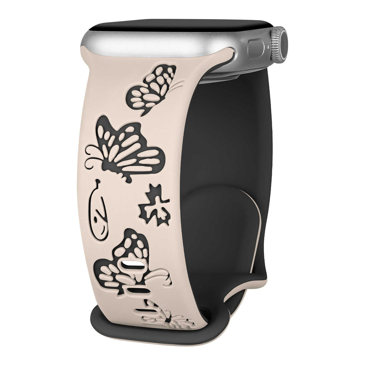 iBandGear Butterfly Whisper Silicone Band for Apple Watch - Starlight - Black