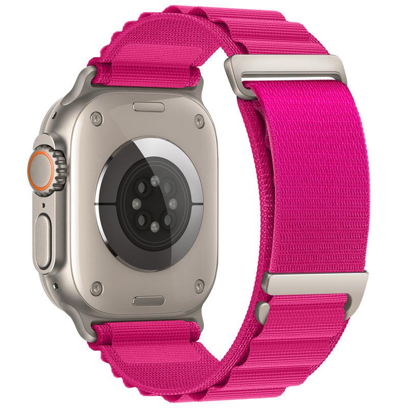 iBandGear C-Buckle Alpine Loop Nylon Band for Apple Watch - Rosy Red