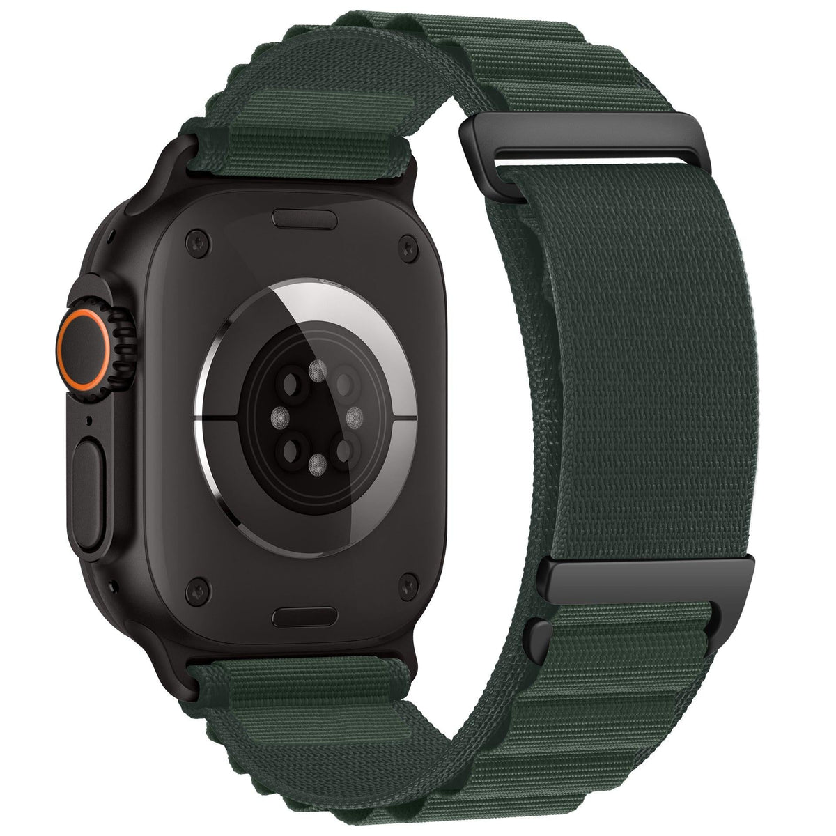 iBandGear C-Buckle Alpine Loop Nylon Band for Apple Watch - Dark Green - Black