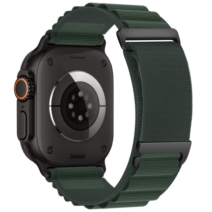 iBandGear C-Buckle Alpine Loop Nylon Band for Apple Watch - Dark Green - Black