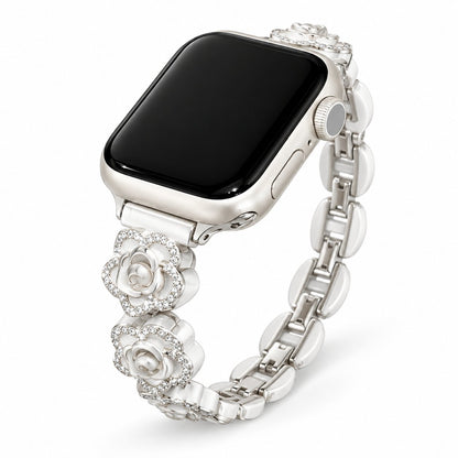 iBandGear Camellia Crystal Flower Bracelet Band for Apple Watch - Starlight