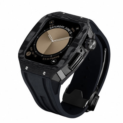 iBandGear Carbon Fiber Integrated Case Band for Apple Watch - Black-Black