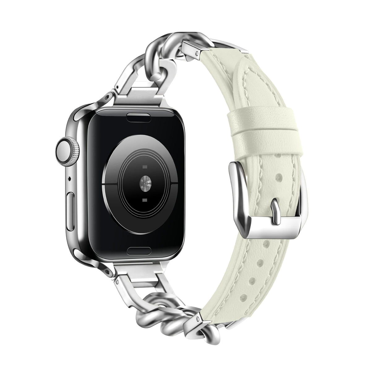 iBandGear Chain Link Leather Band for Apple Watch - Off White