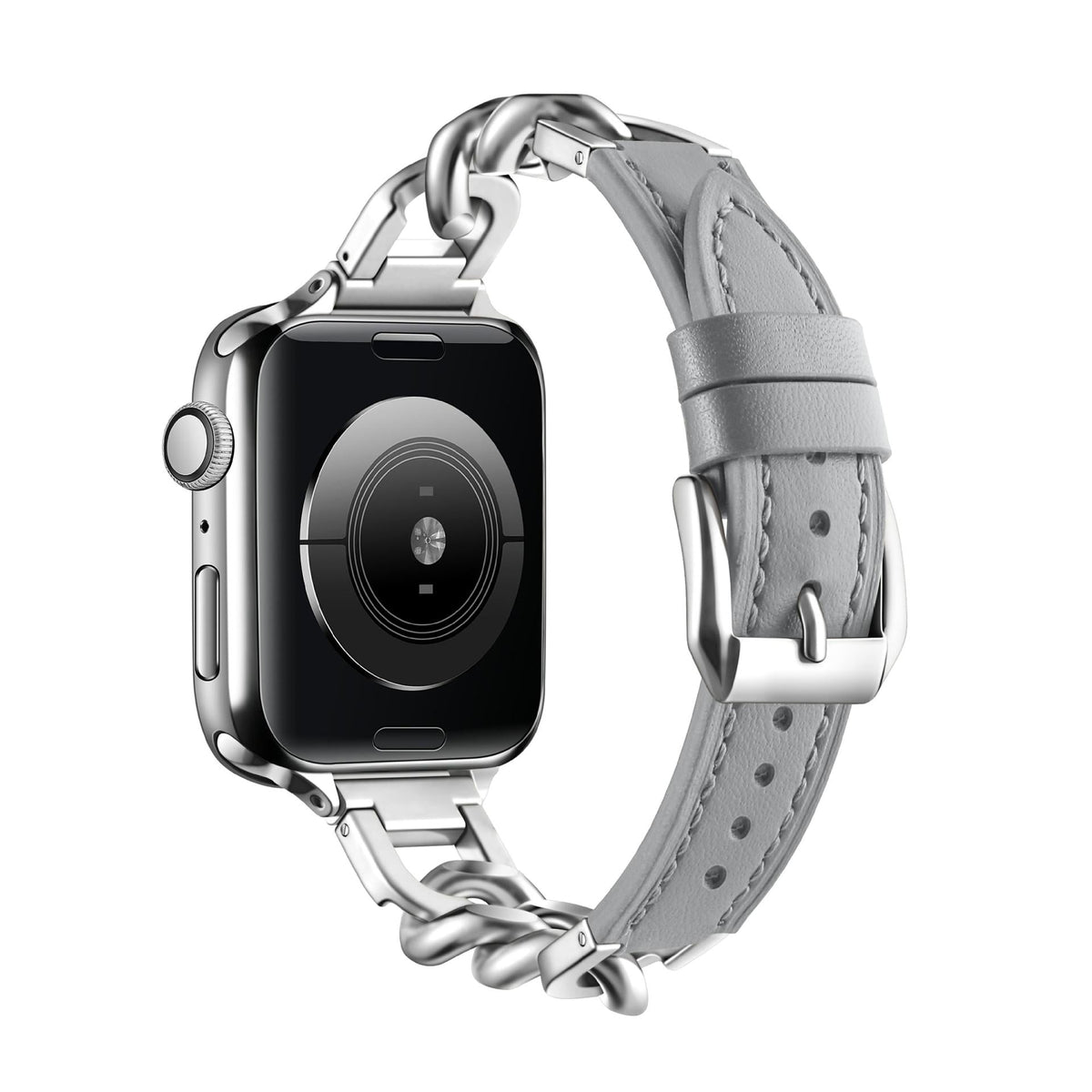 iBandGear Chain Link Leather Band for Apple Watch - Gray