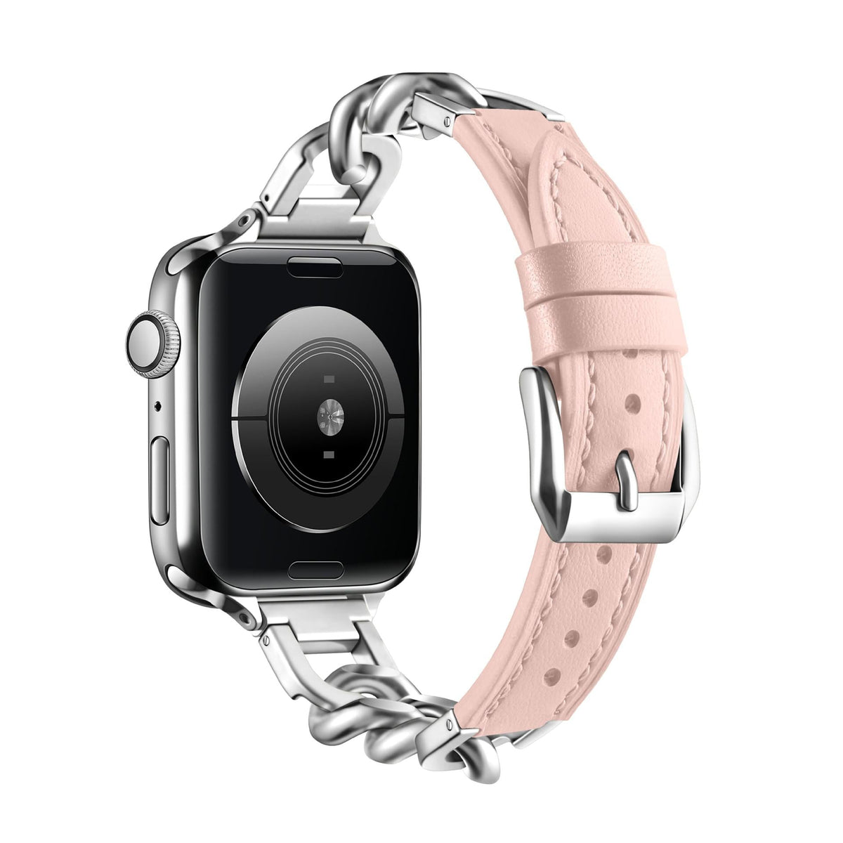 iBandGear Chain Link Leather Band for Apple Watch - Pink