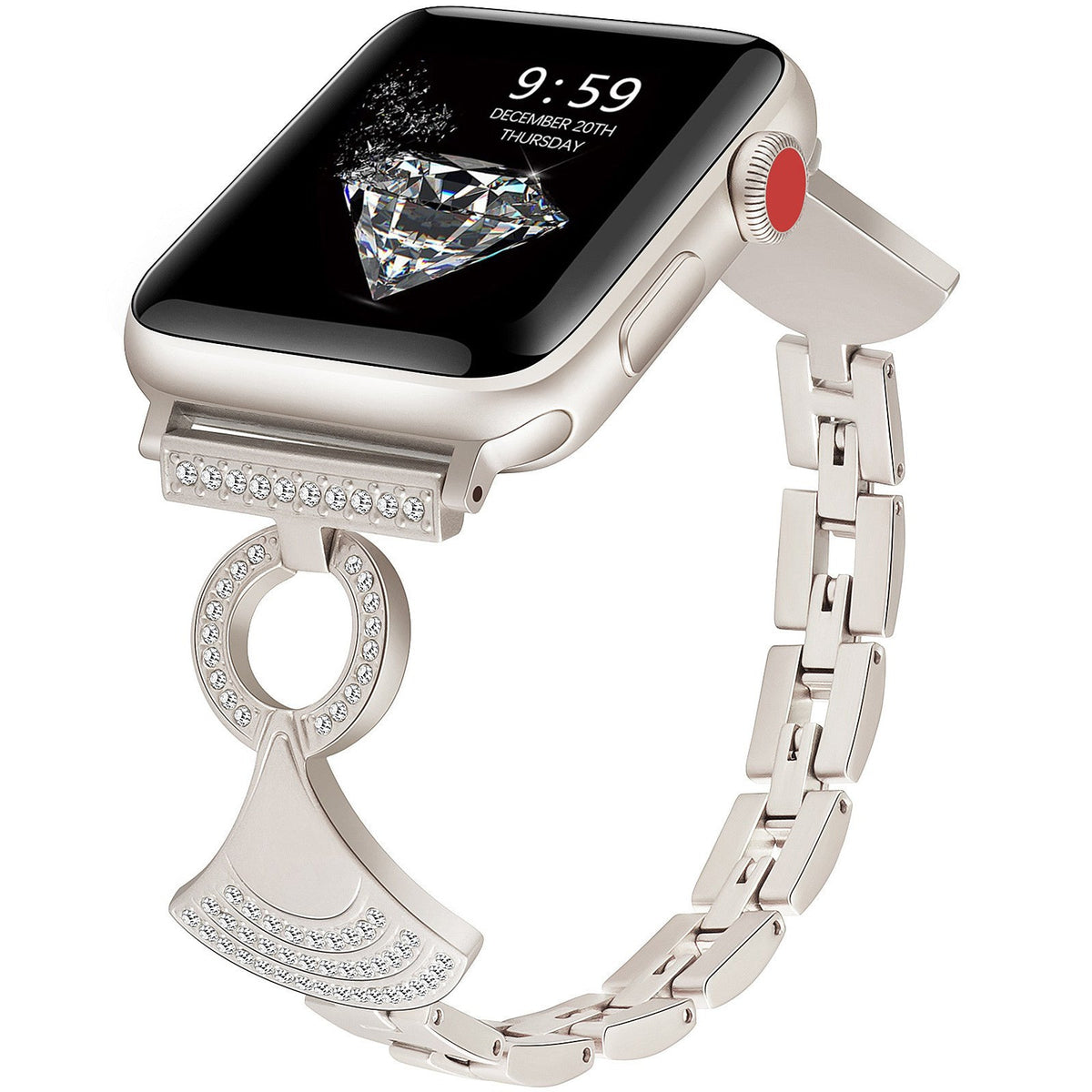 iBandGear Charm Pendant Jewelry Band for Apple Watch – Elegant Crystal Bracelet Strap - Starlight