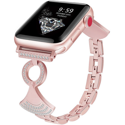 iBandGear Charm Pendant Jewelry Band for Apple Watch – Elegant Crystal Bracelet Strap - Pink