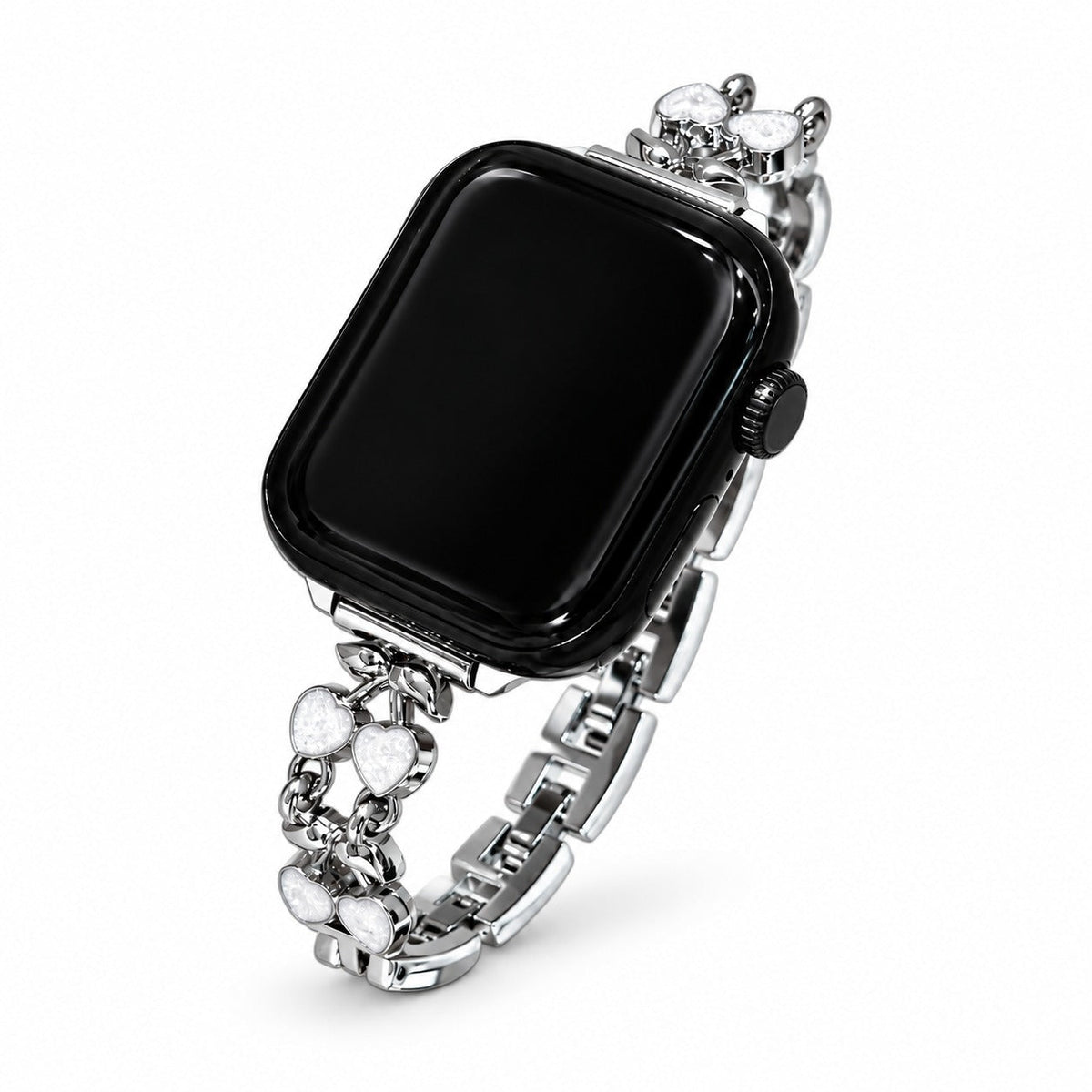 iBandGear Cherry Charm Metal Bracelet Band for Apple Watch – Cute Jewelry Style - White