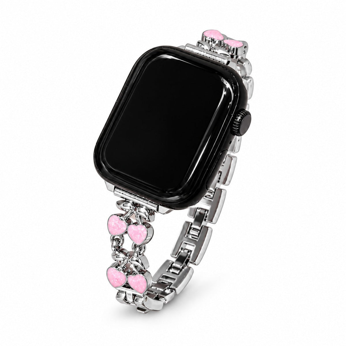 iBandGear Cherry Charm Metal Bracelet Band for Apple Watch – Cute Jewelry Style - Pink