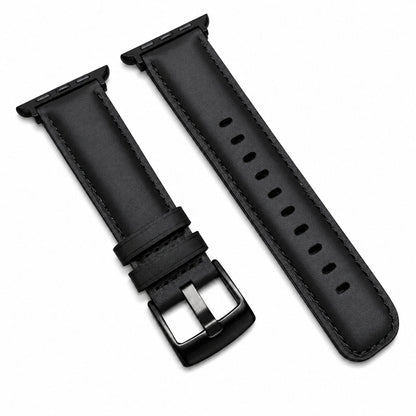 iBandGear Classic Leather Band for Apple Watch - Black-Black