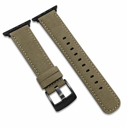 iBandGear Classic Leather Band for Apple Watch - Taupe-Black