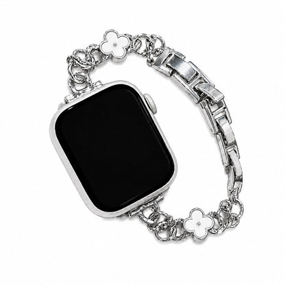 iBandGear Clover Charm Chain Band for Apple Watch - White
