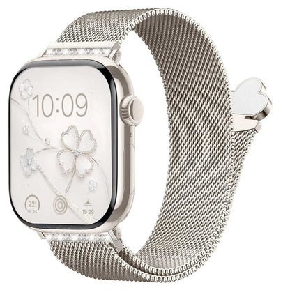 iBandGear Clover Rhinestone Milanese Magnetic Band for Apple Watch - Starlight