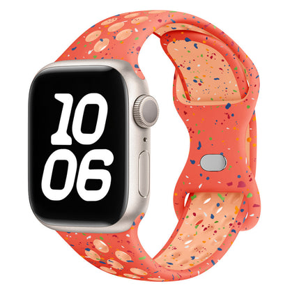 iBandGear Confetti Speckled Sport Silicone Band for Apple Watch - Orange