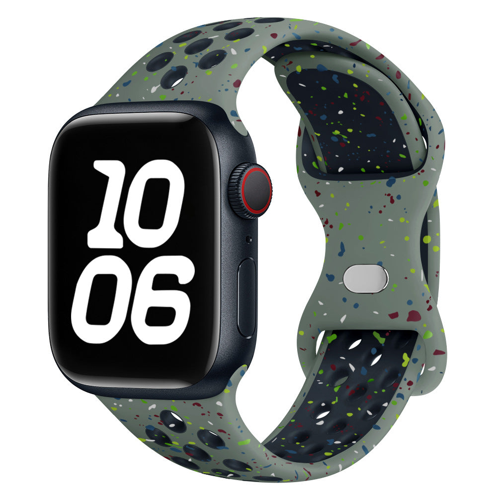 iBandGear Confetti Speckled Sport Silicone Band for Apple Watch - Green