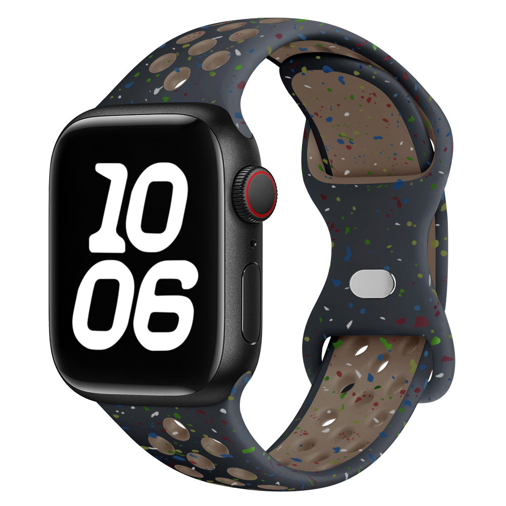 iBandGear Confetti Speckled Sport Silicone Band for Apple Watch - Charcoal Gray