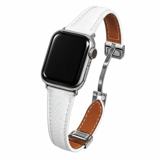 iBandGear Contoured Leather Magnetic Band for Apple Watch - White