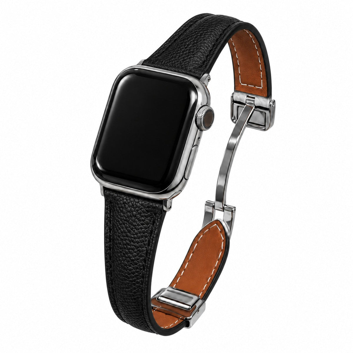 iBandGear Contoured Leather Magnetic Band for Apple Watch - Black