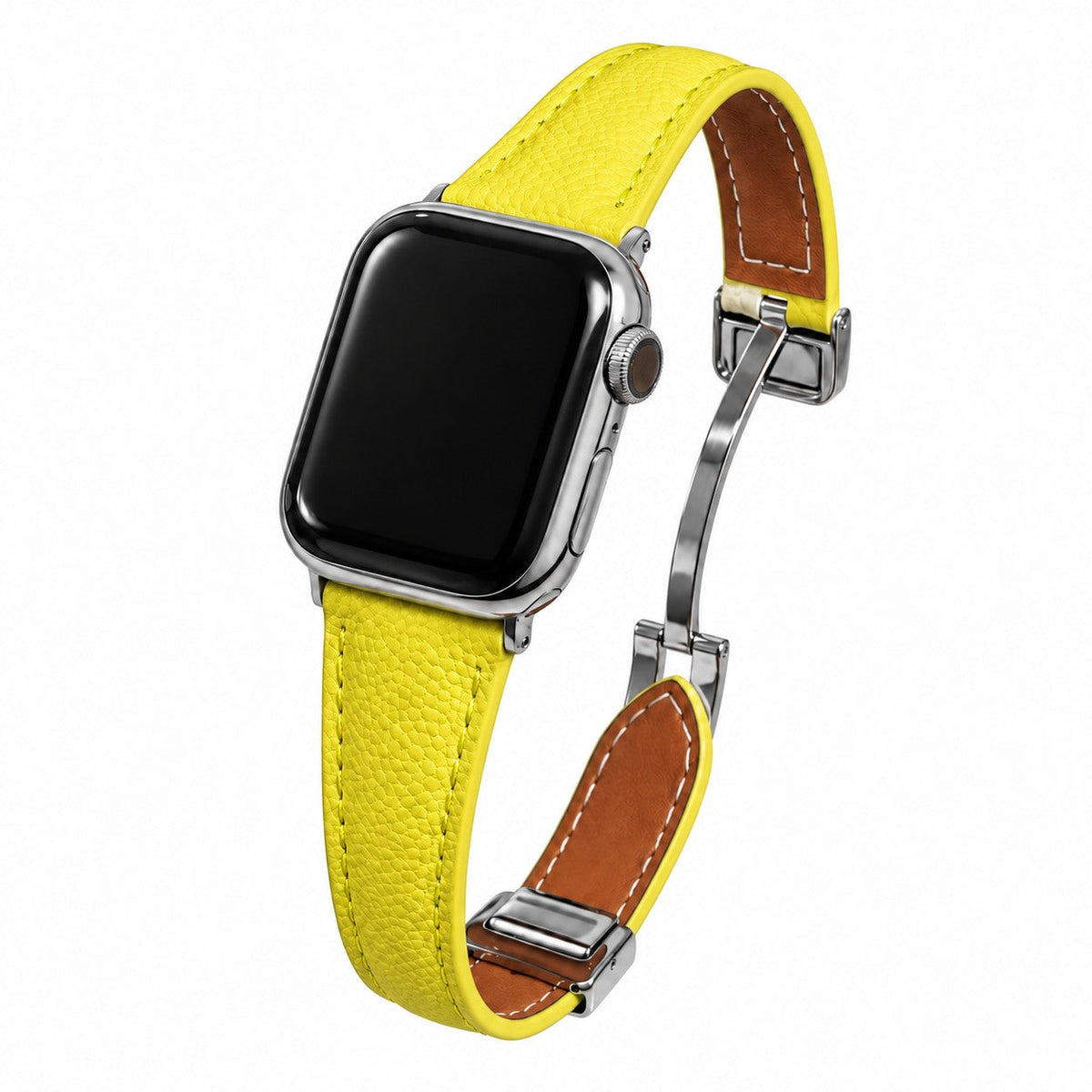 iBandGear Contoured Leather Magnetic Band for Apple Watch - Yellow