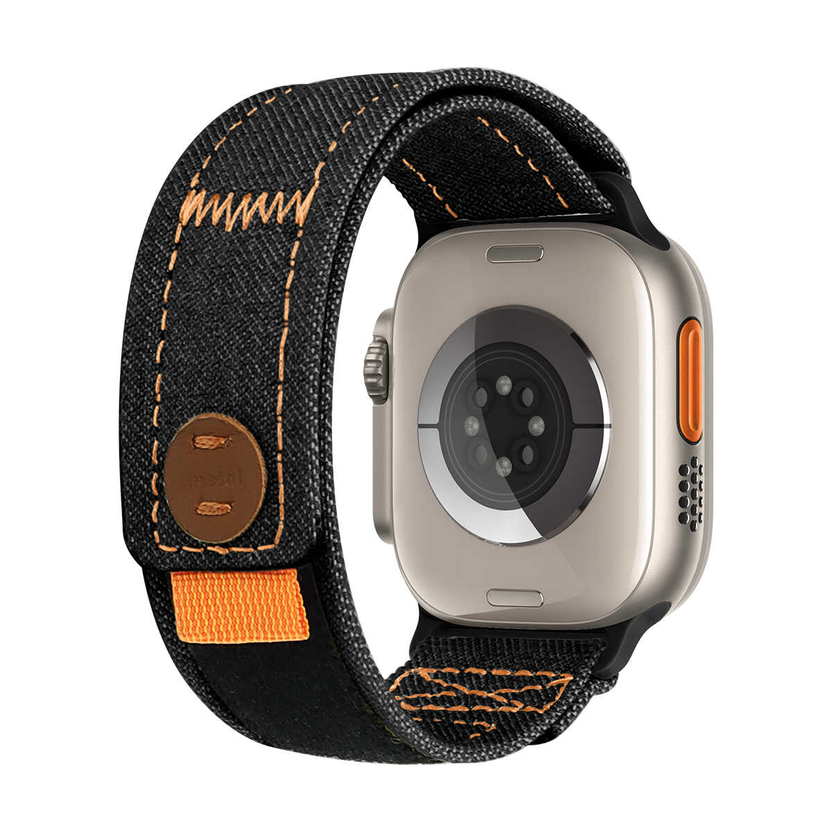 iBandGear Contrast Stitch Denim Loop Band for Apple Watch - Black