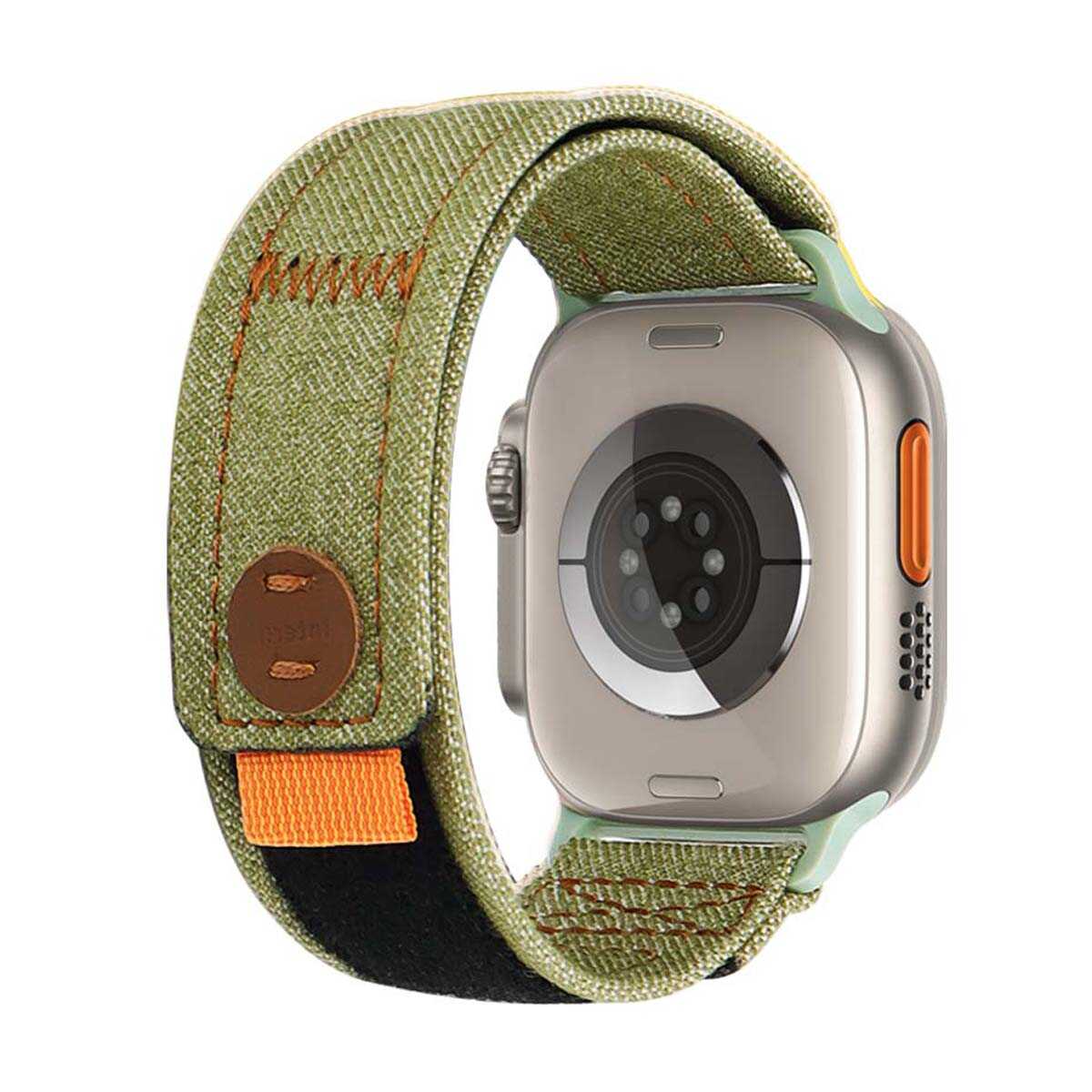 iBandGear Contrast Stitch Denim Loop Band for Apple Watch - Green