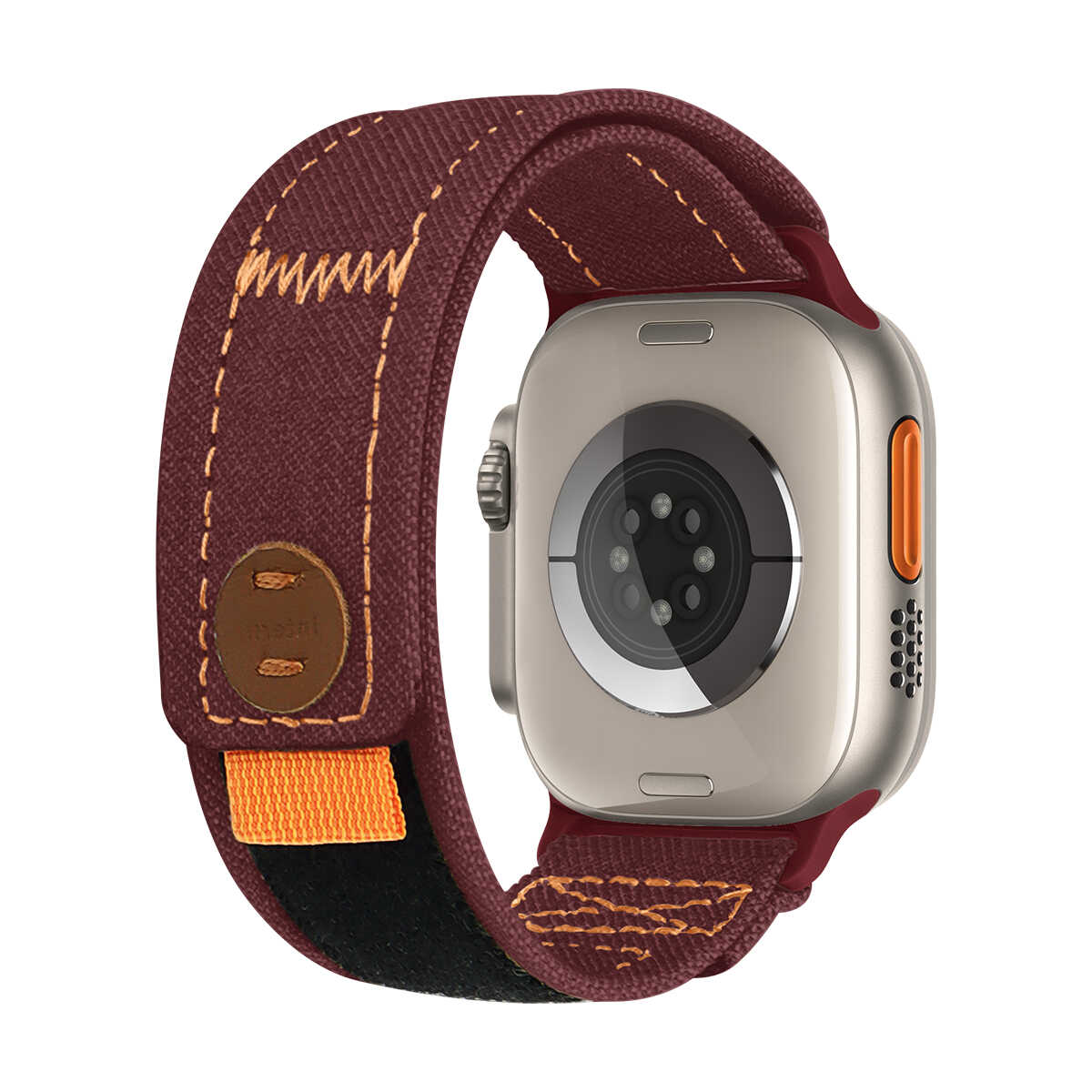 iBandGear Contrast Stitch Denim Loop Band for Apple Watch - Burgundy