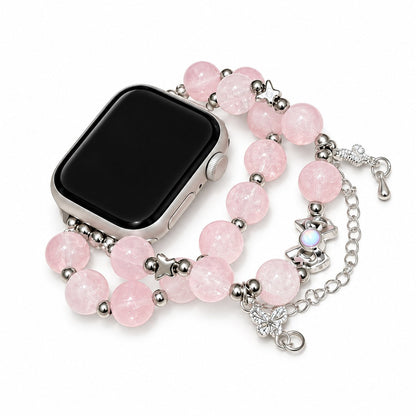 iBandGear Crystal Beaded Charm Bracelet Band for Apple Watch - Pink