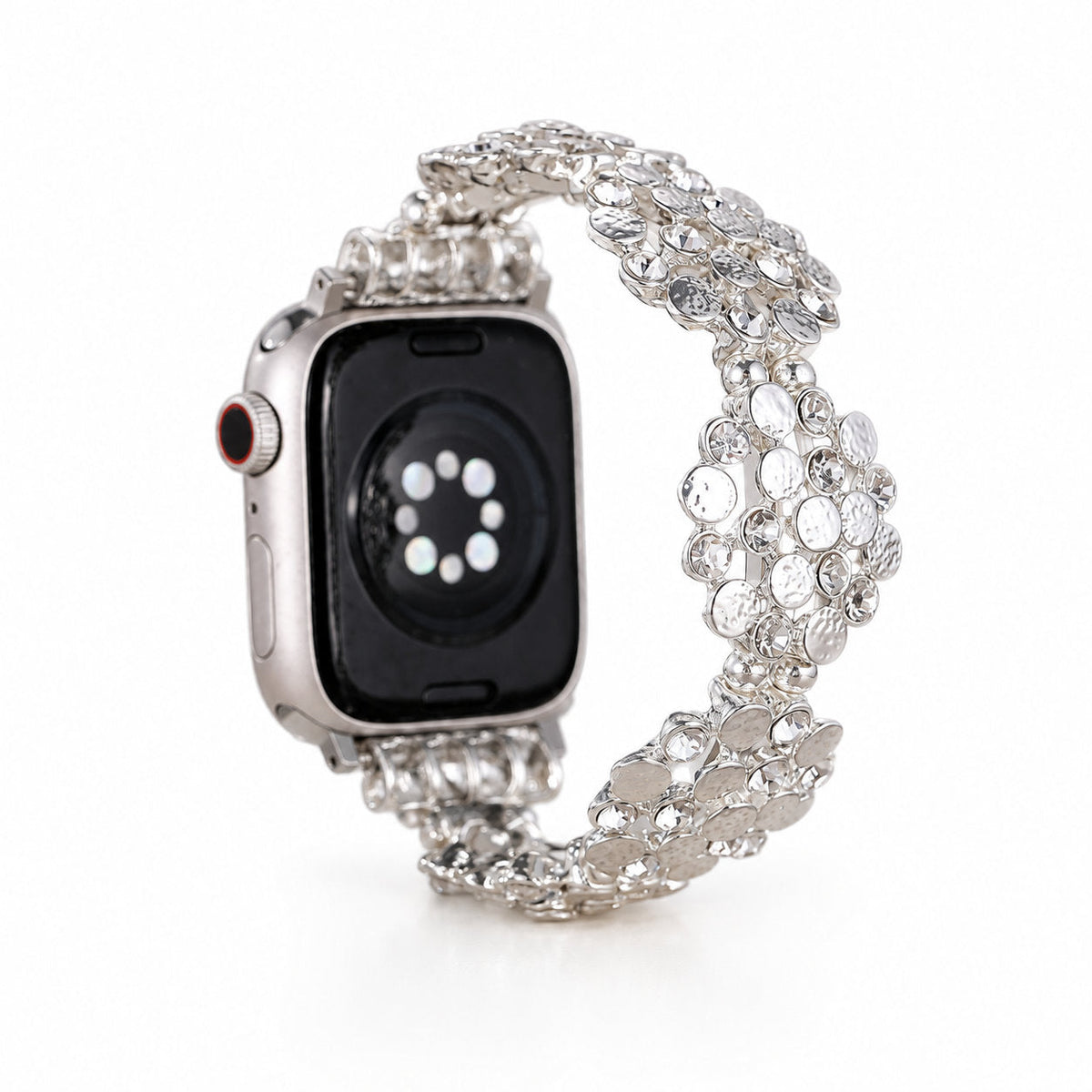 iBandGear Crystal Bloom Metal Bracelet Band for Apple Watch - Silver
