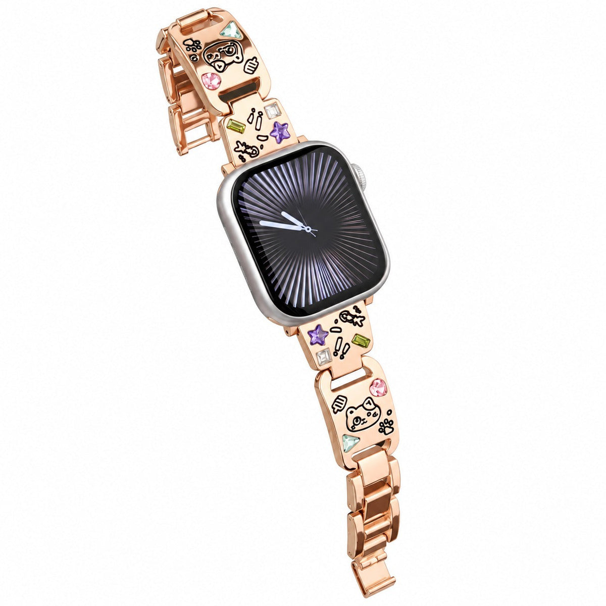 iBandGear Crystal Cat Charm Metal Band for Apple Watch - Rose Gold