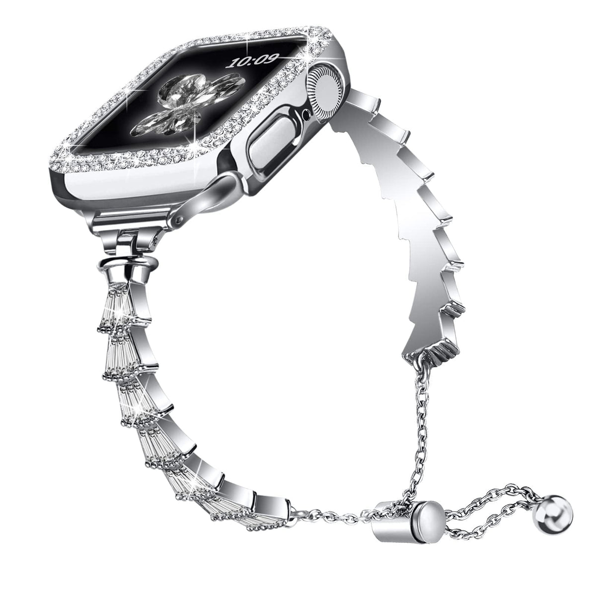 iBandGear Crystal Fringe Jewelry Band for Apple Watch - Silver