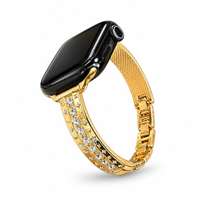 iBandGear Crystal Inlay Metal Bracelet Band for Apple Watch - Gold