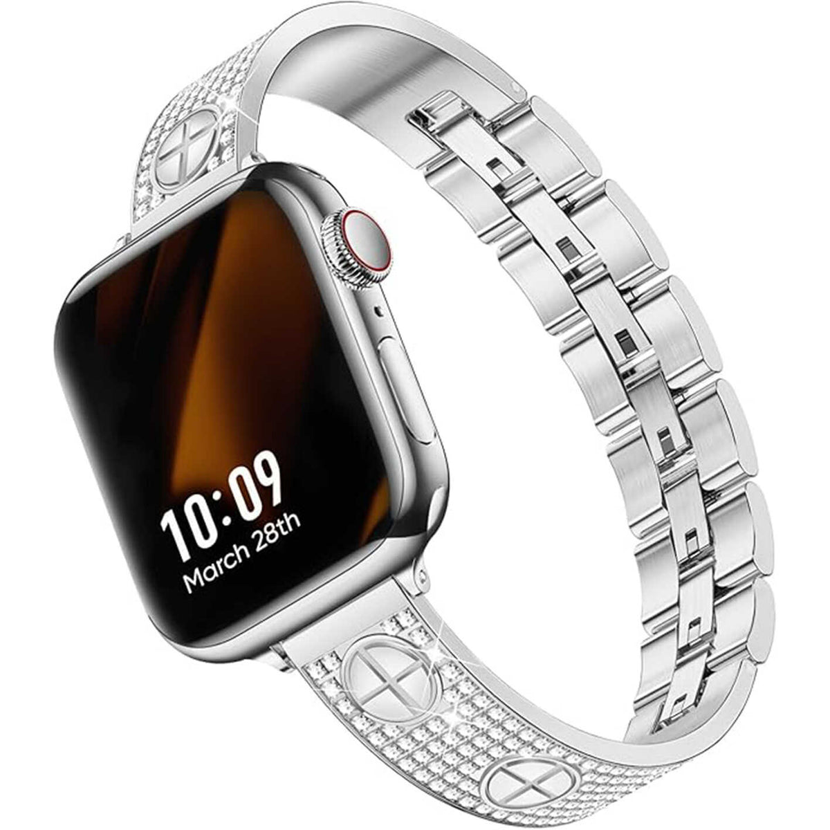 iBandGear Crystal Luxe Zircon Bangle Band for Apple Watch - Silver