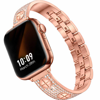 iBandGear Crystal Luxe Zircon Bangle Band for Apple Watch - Rose Gold