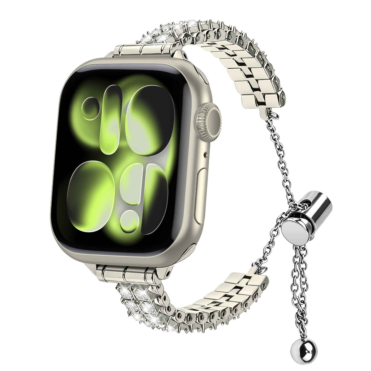 iBandGear Crystal Spike Metal Band for Apple Watch – Edgy Luxury Style - Starlight