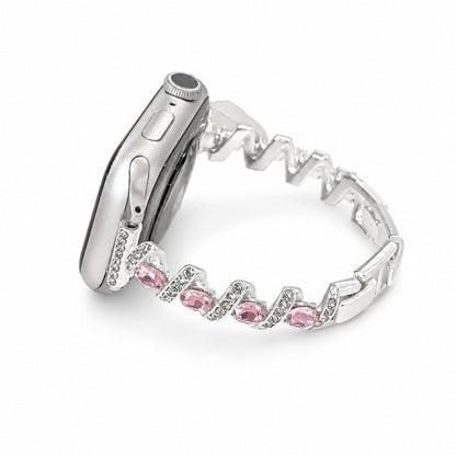 iBandGear Crystal Twist Link Band for Apple Watch – Elegant Jewelry Bracelet - Starlight