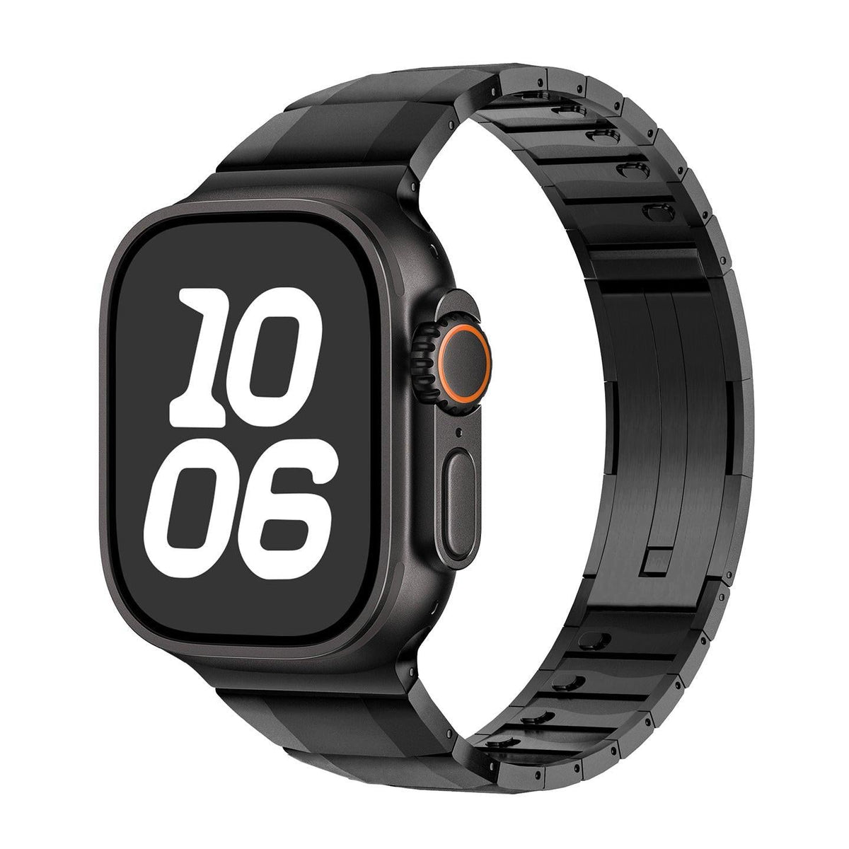 iBandGear Curved Stainless Steel Quick Release Band for Apple Watch - Black