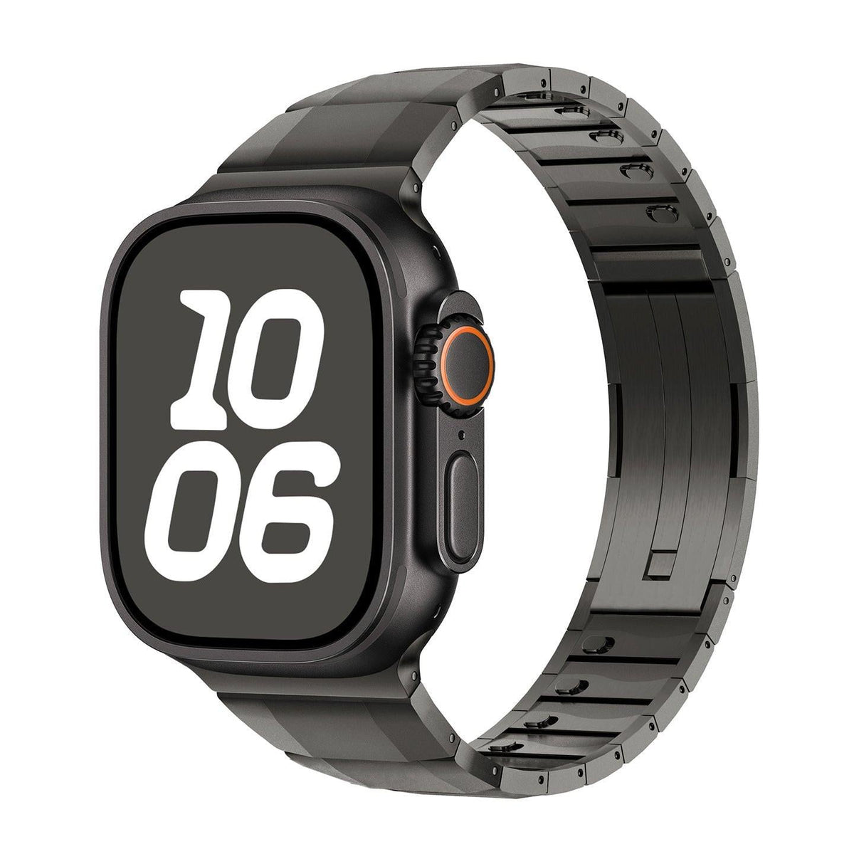 iBandGear Curved Stainless Steel Quick Release Band for Apple Watch - Titanium Gray