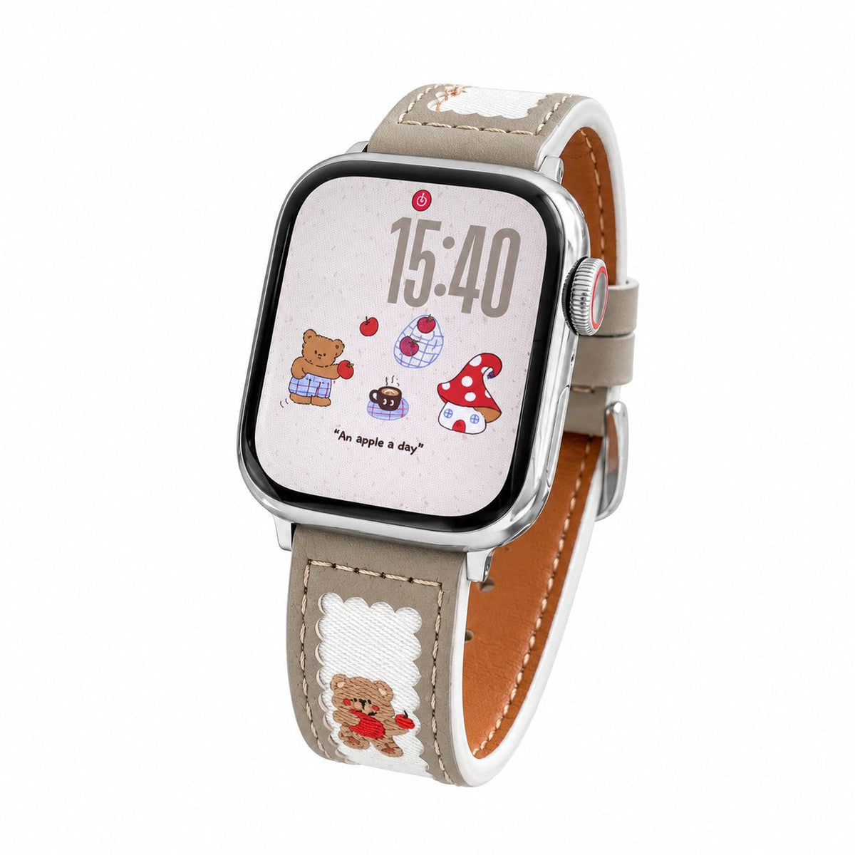 iBandGear Cute Bear Genuine Leather Band for Apple Watch - Khaki