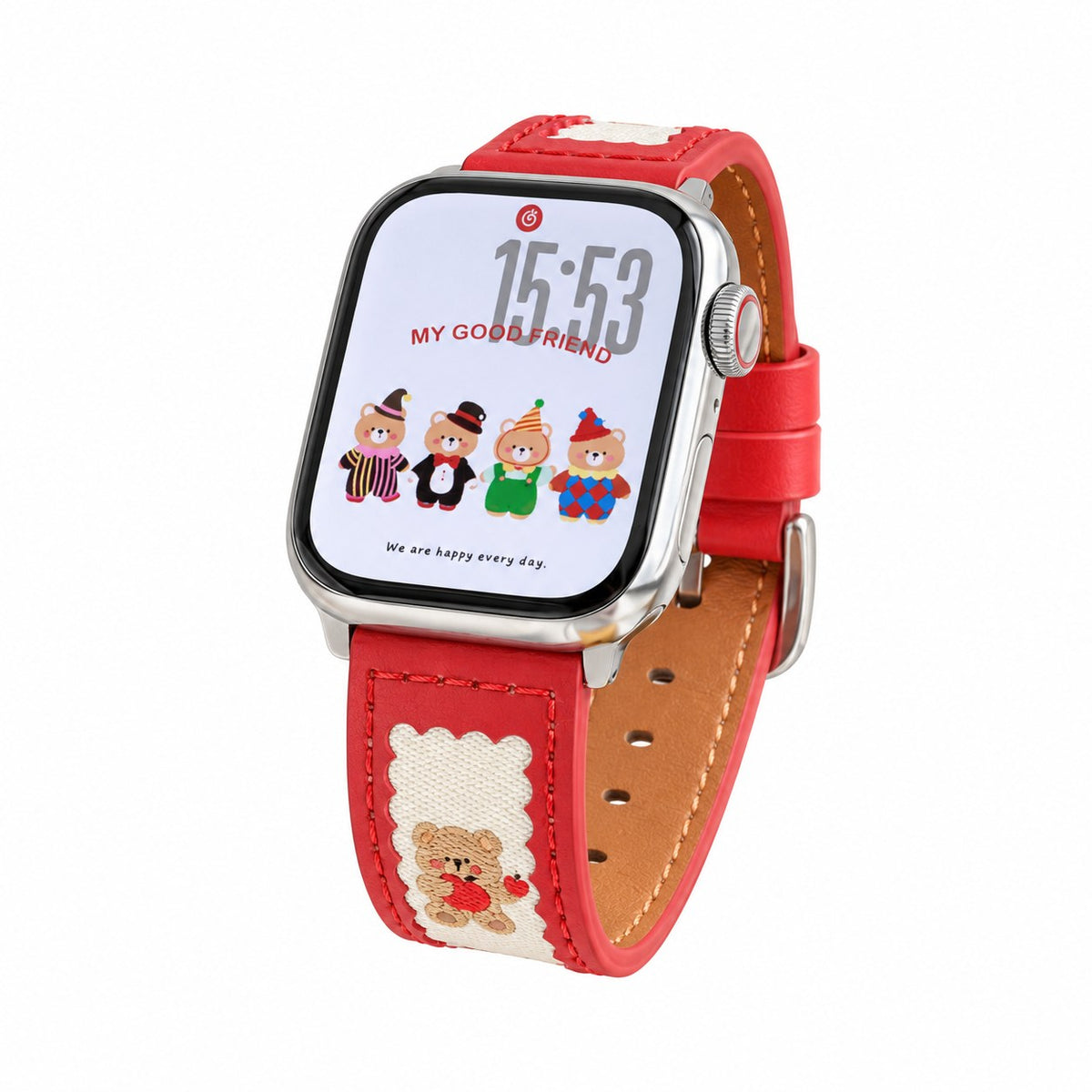 iBandGear Cute Bear Genuine Leather Band for Apple Watch - Red
