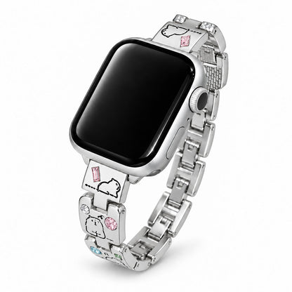 iBandGear Cute Critter Crystal Metal Band for Apple Watch - Silver
