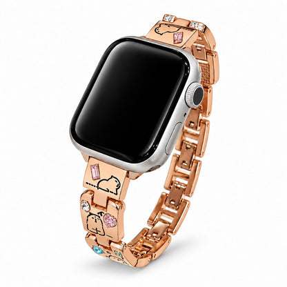 iBandGear Cute Critter Crystal Metal Band for Apple Watch - Rose Gold
