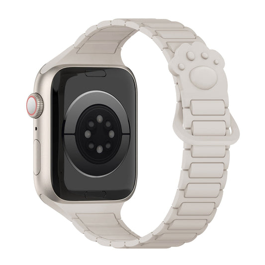 iBandGear Cute Paw Slim Magnetic Silicone Band for Apple Watch - Starlight