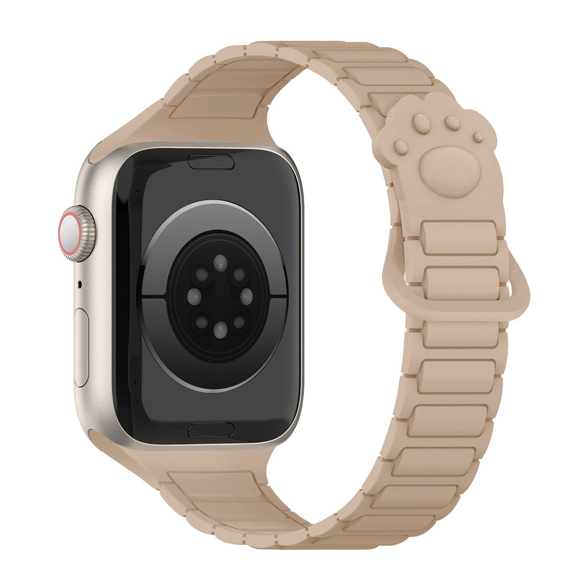 iBandGear Cute Paw Slim Magnetic Silicone Band for Apple Watch - Milk Tea
