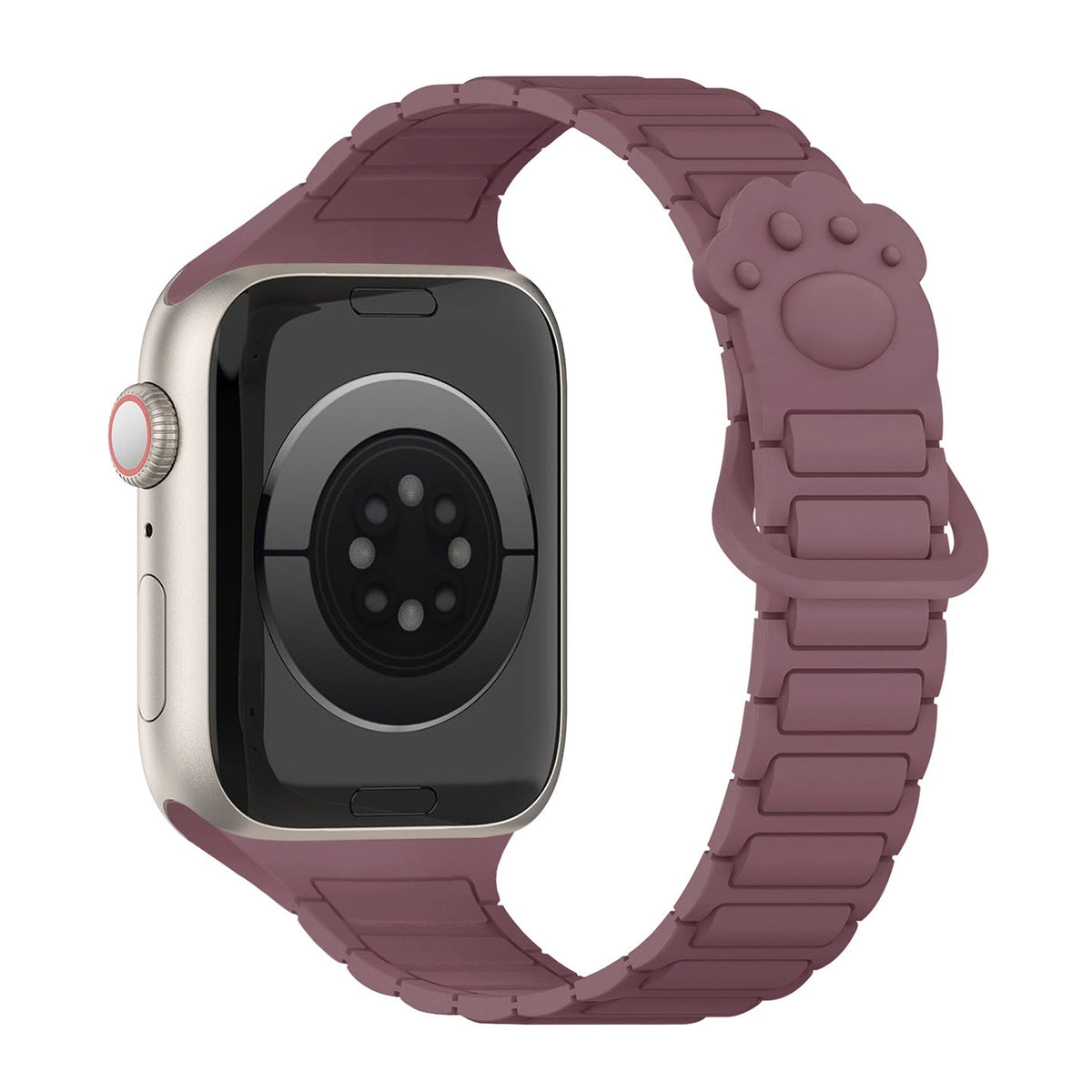 iBandGear Cute Paw Slim Magnetic Silicone Band for Apple Watch - Smoky Purple